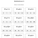 X11 Tables De Multiplication Multiplier Par 11 Quiz With Regard To Multiplication Worksheets X11