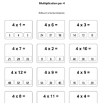 X4-Tables-De-Multiplication-Multiplier-Par-4-Quiz intended for Multiplication Worksheets X4