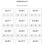 X4 Tables De Multiplication Multiplier Par 4 Quiz Within Printable Multiplication Table Quiz