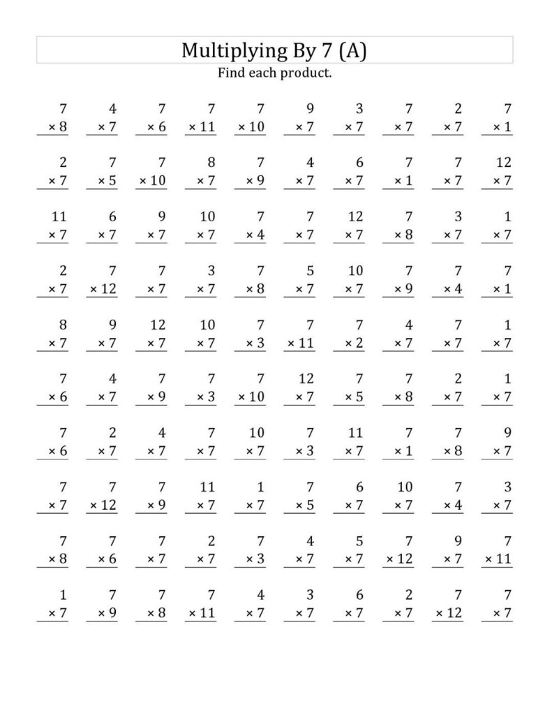 7 Times Table Worksheet In 2020 | Multiplication Facts 7 Times Table Worksheet In 2020 | Multiplication Facts