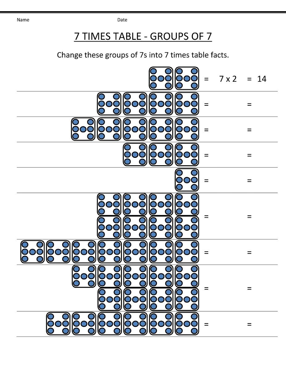 7 Times Table Worksheet | Kids Math Worksheets, Printable