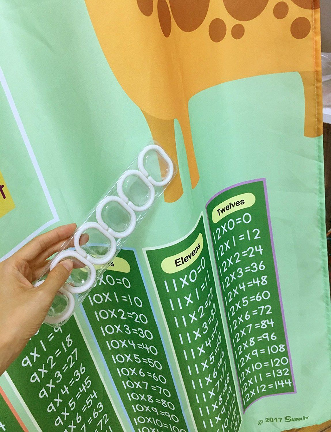 Cat Toys Best - Sunlit Multiplication Chart Shower Curtain