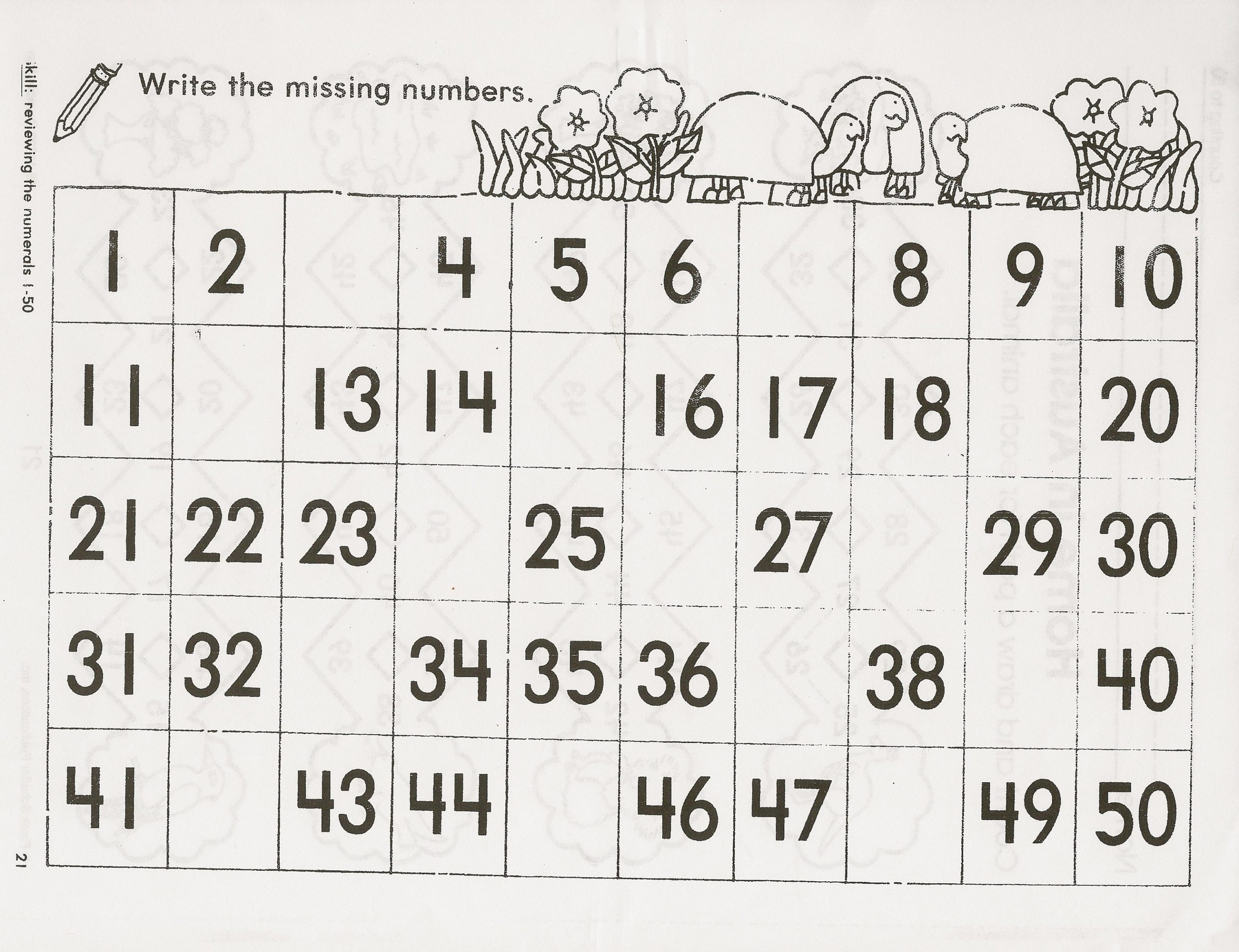 Chart With Missing Numbers Worksheet Printable Worksheets