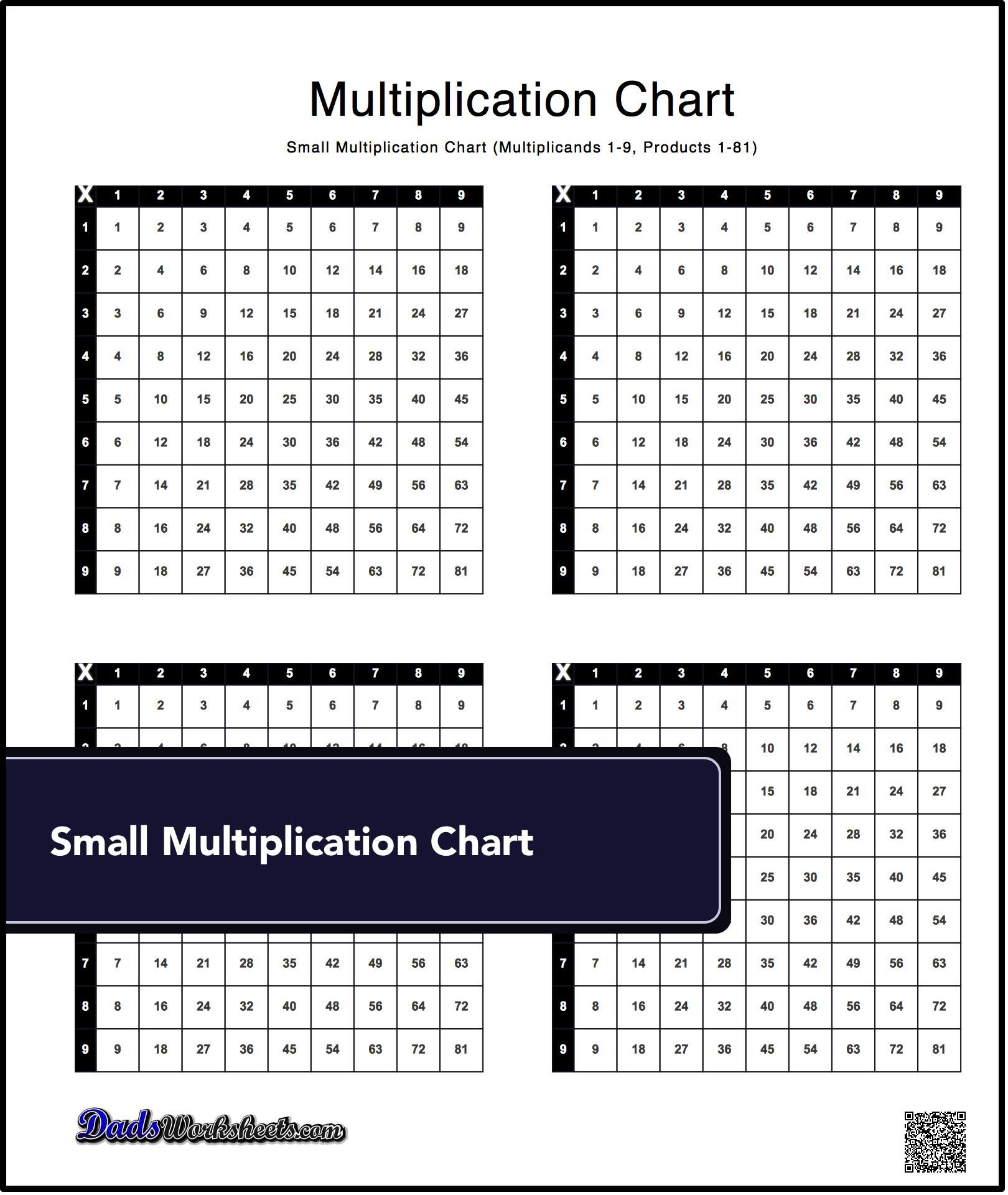 Multiplication Chart Laminated