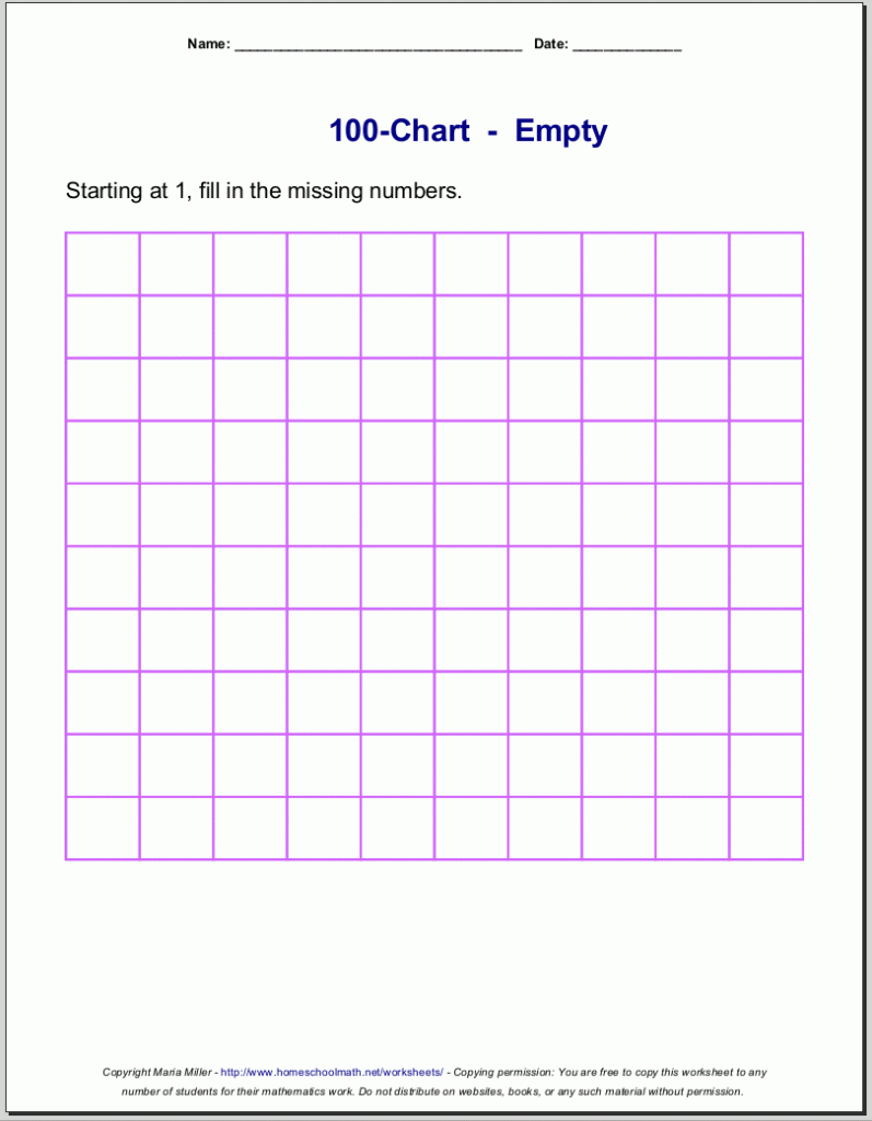 Free Printable Number Charts And 100 Charts For Counting Free Printable Number Charts And 100 Charts For Counting