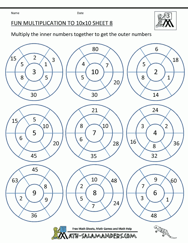 Free Printable Fun Multiplication Worksheets