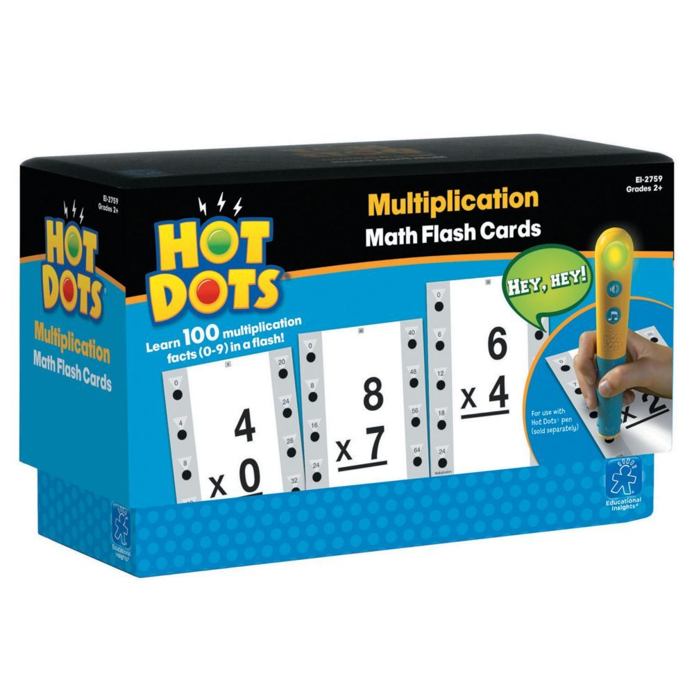 Hot Dots® Flash Cards, Multiplication Facts 0-9 | Math Flash