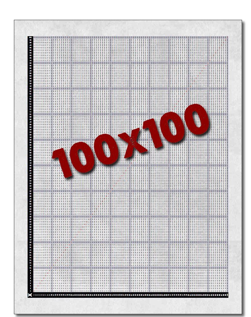 It's Big! It's Huge! It's The Multiplication Chart 100X100