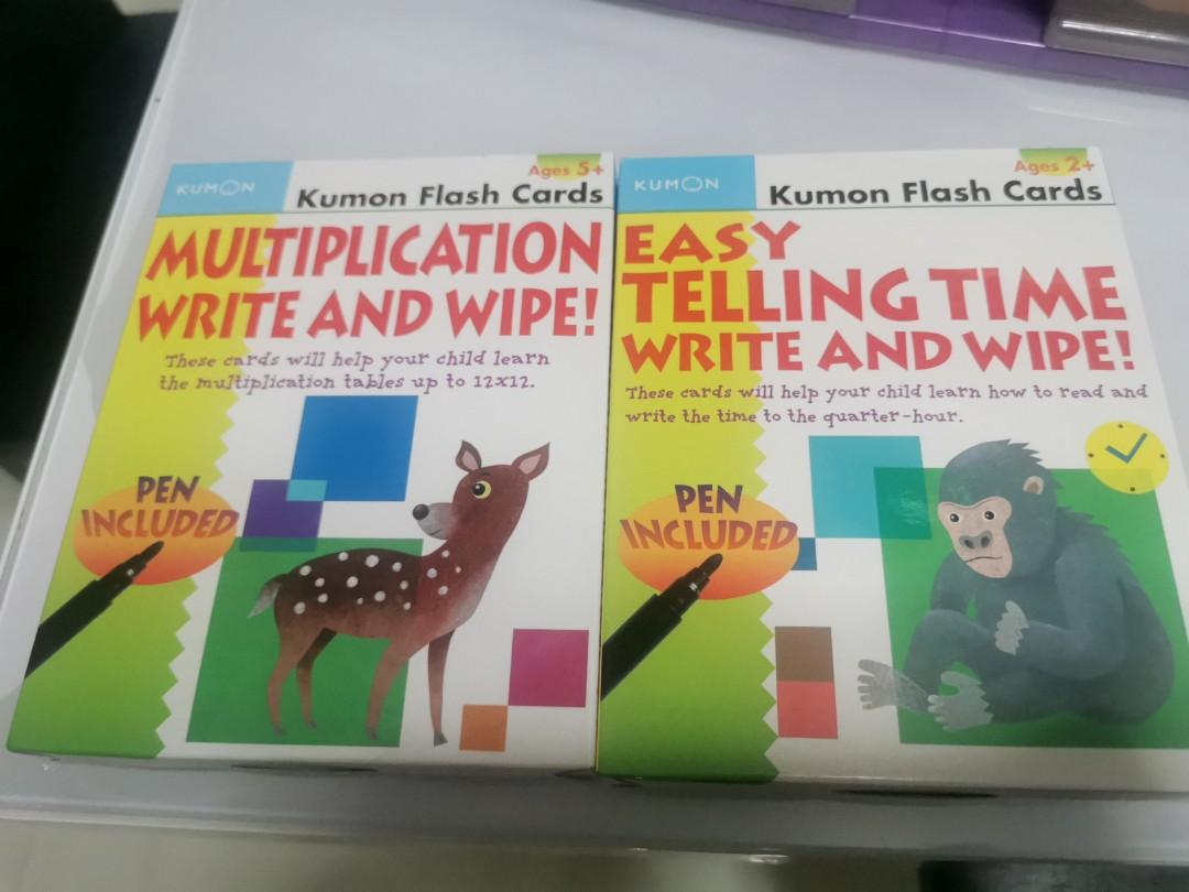 Kumon Cards For Telling Time, Multiplication, Books