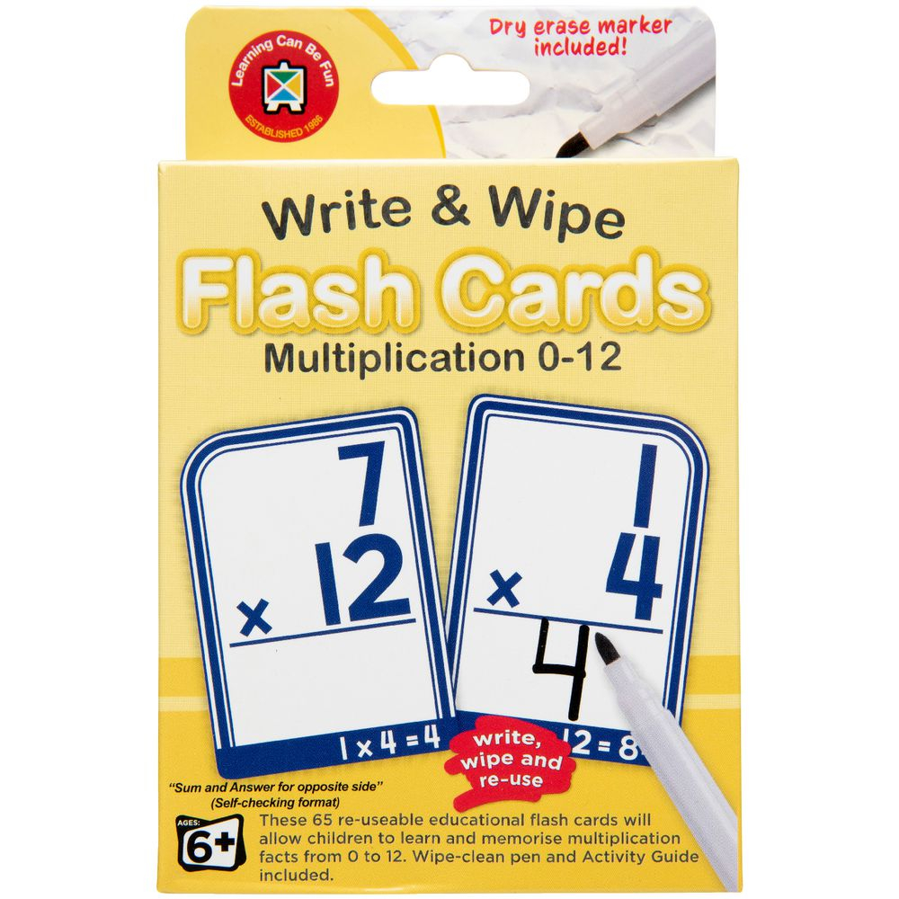 Learning Can Be Fun Write &amp;amp; Wipe Multiplication Flashcards