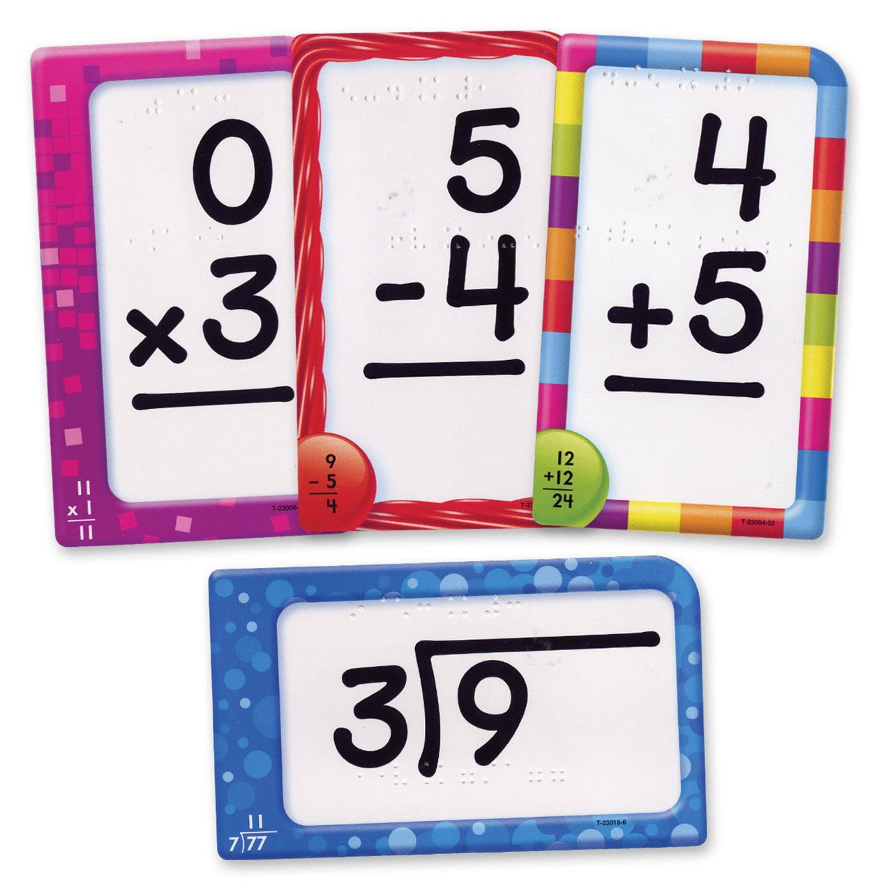 Math Facts Combo Set Pocket Flash Cards With Braille