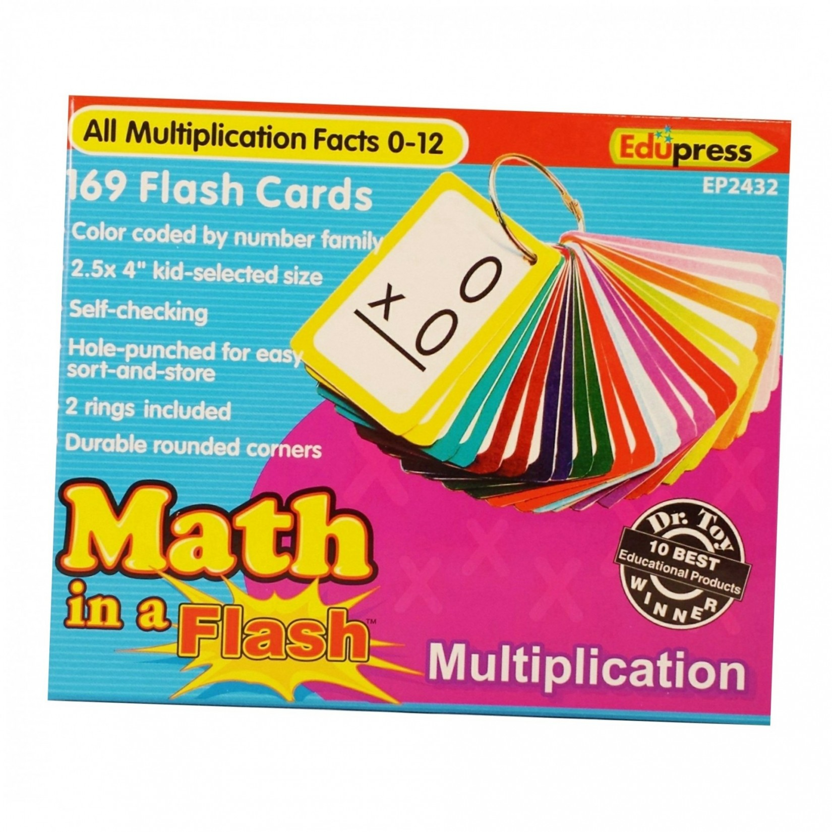 Math In A Flash™ Color-Coded Flash Cards, Multiplication