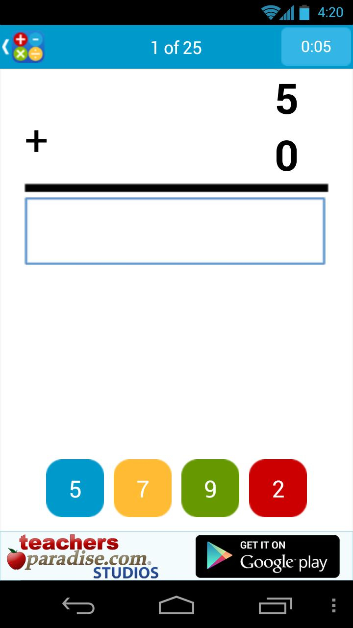 Math Practice Flash Cards For Android - Apk Download