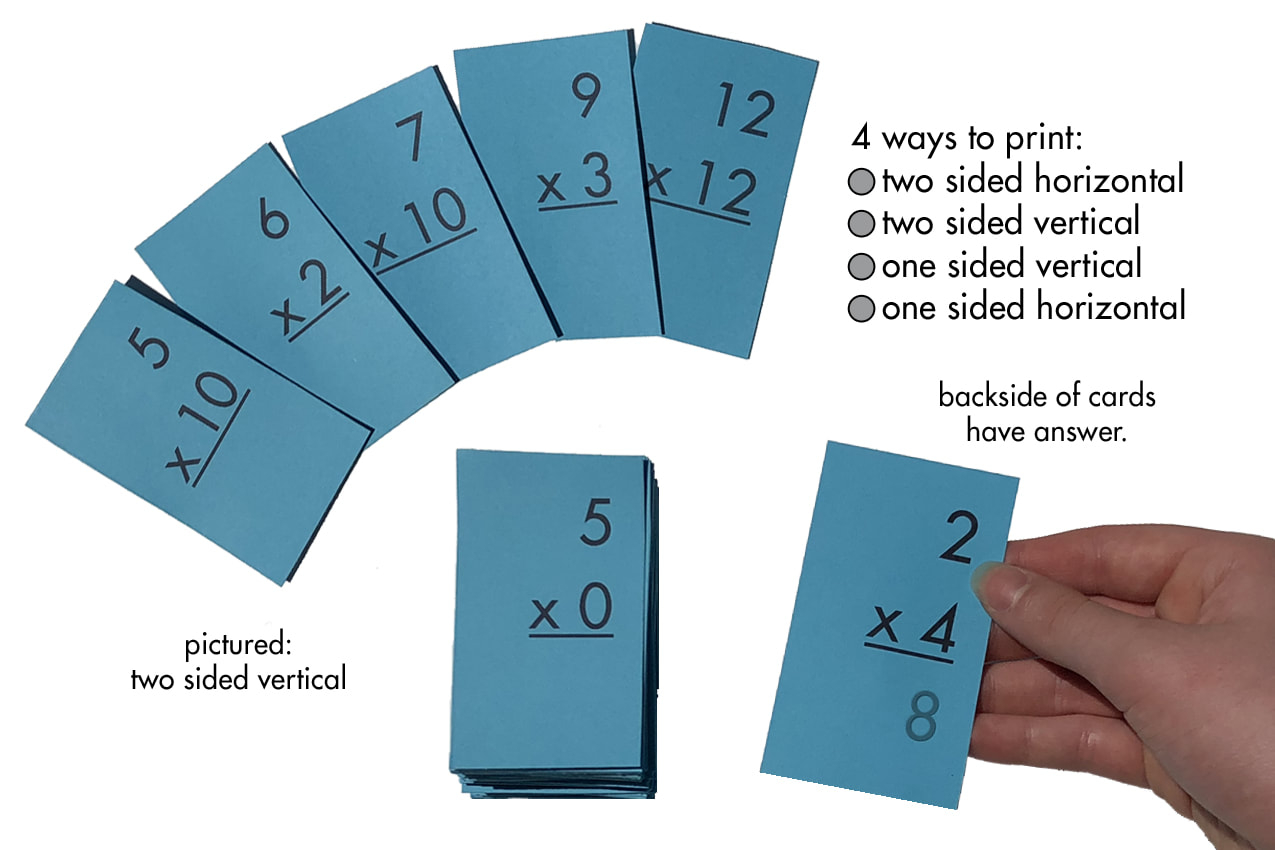 Multiplication Flash Cards Printable Front And Back Free