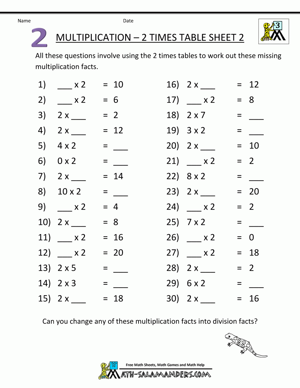 Multiplication Table With Answers Printable | Printable Multiplication