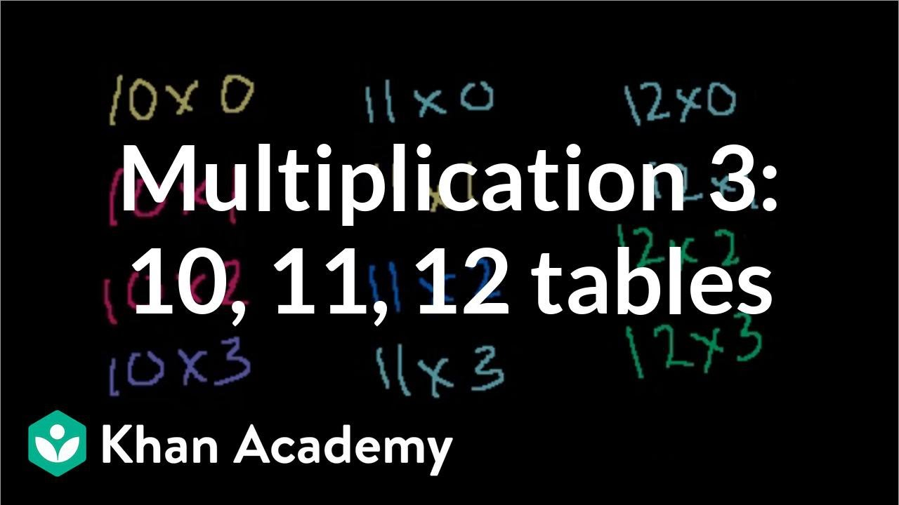 Multiplication Tables For 10, 11, 12 (Video) | Khan Academy