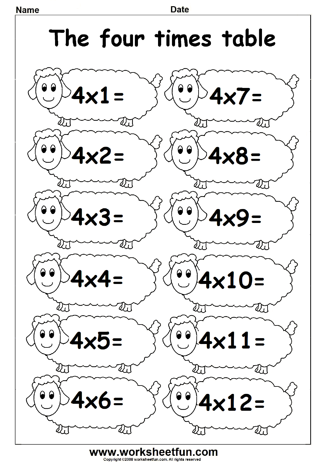 Multiplication Worksheets Multiplication Tables