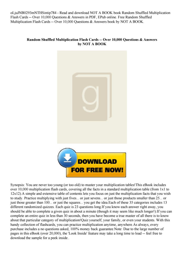 Random Shuffled Multiplication Flash Cards Over 10 000 Random Shuffled Multiplication Flash Cards Over 10 000