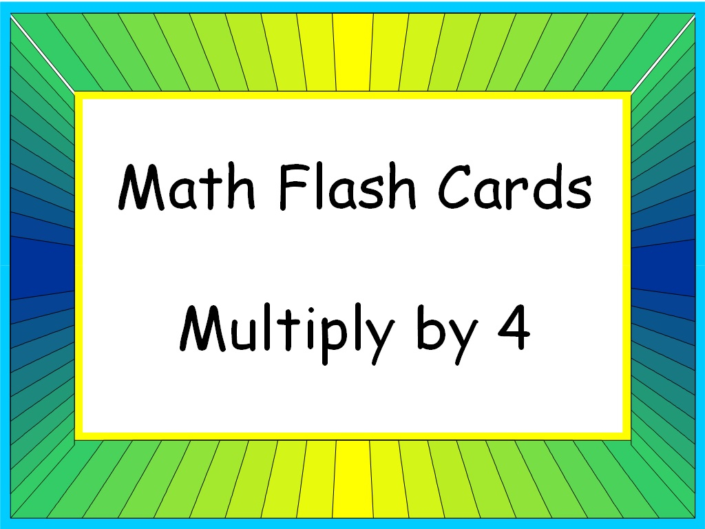 Student Survive 2 Thrive: Math Flash Cards: Multiply4 (4