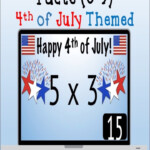 4Th Of July Themed Multiplication Facts Digital Flash Cards