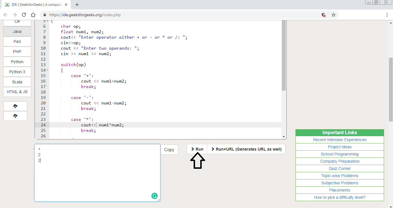 C/c++ Program To Make A Simple Calculator - Geeksforgeeks