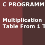 C Program To Print Multiplication Table From 1 To 10 | Hindi