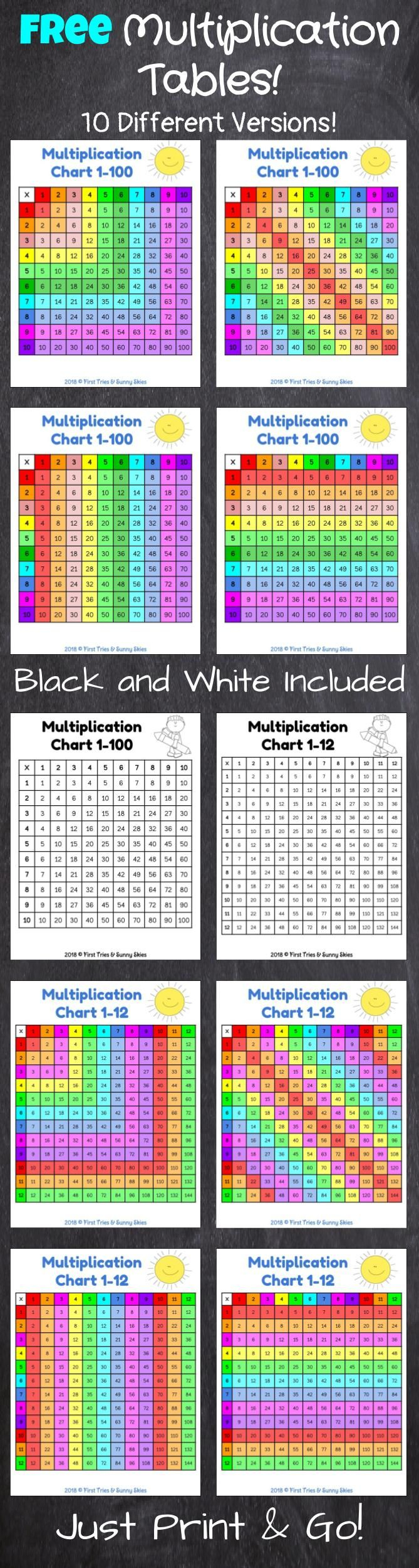 Free Printable Multiplication Chart - Printable