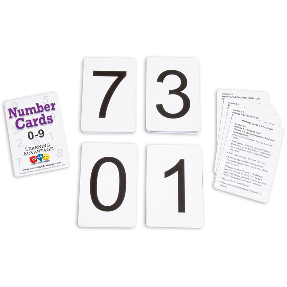 Number Cards 0 Thru 9 Black