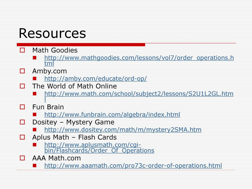 Order Of Operations. - Ppt Download