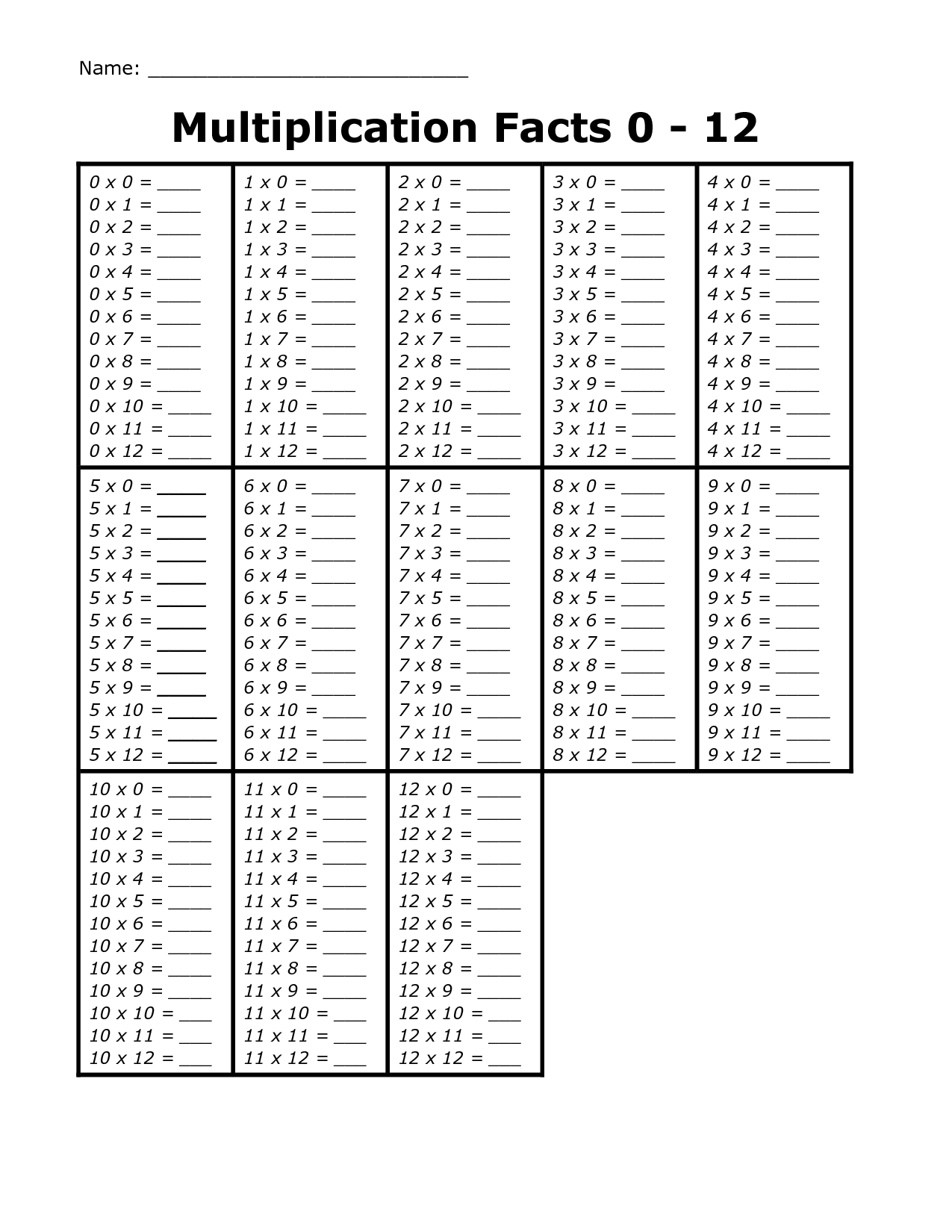 Pin On Multiplication Facts