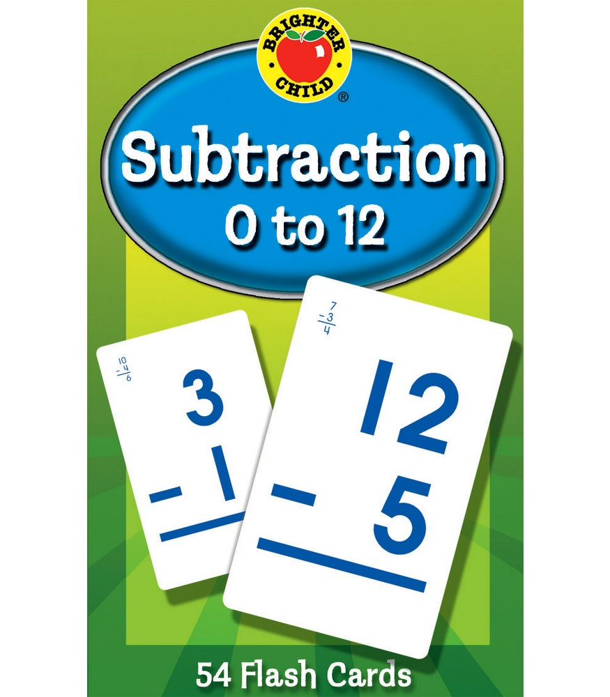 Subtraction 0 To 12 Flash Cards