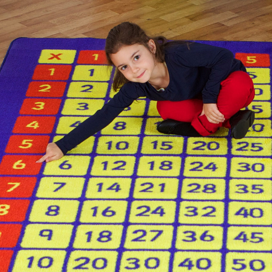 100 Square Multiplication Grid Carpet