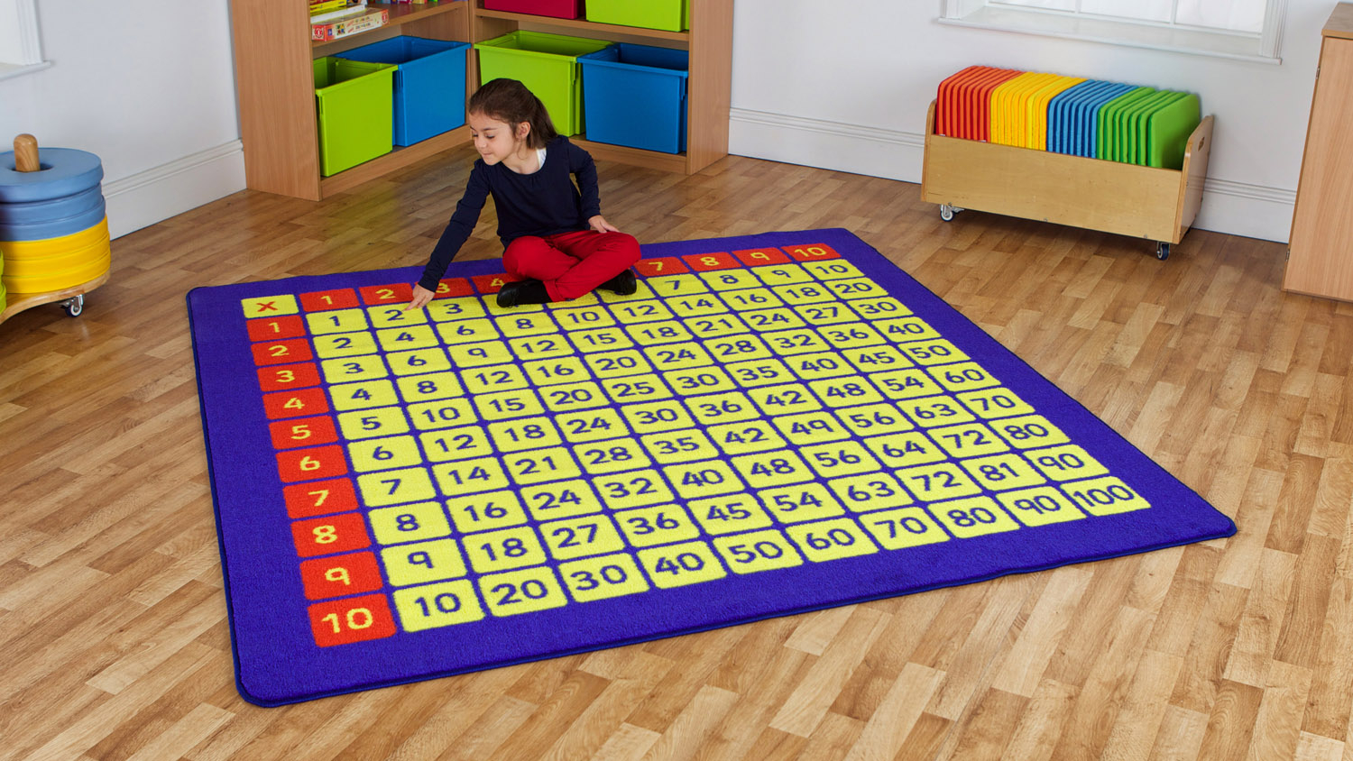 100 Square Multiplication Grid Carpet