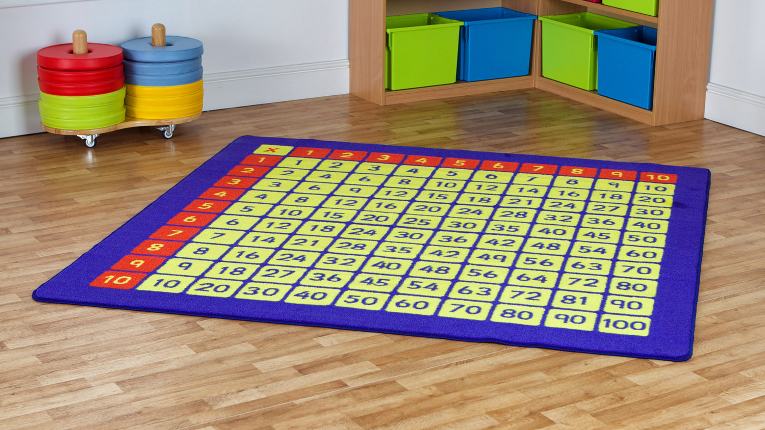 100 Square Multiplication Grid Carpet