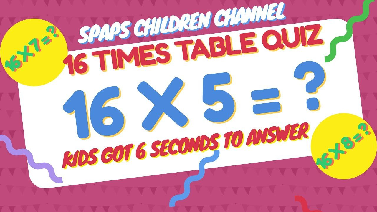 16 Times Table Quiz | Learn Interactive 16 Multiplication