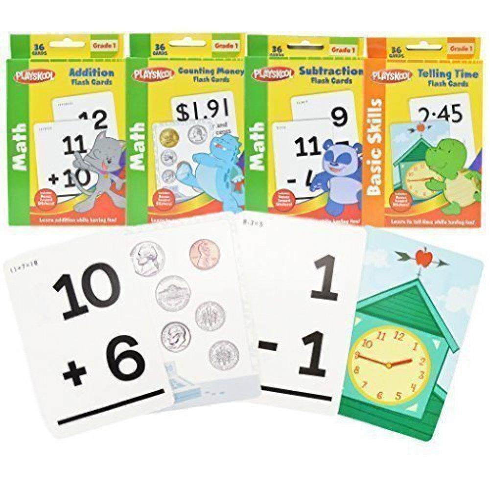 1St Grade Math Flash Cards With Stickersplayskool - 4 Pack - Walmart