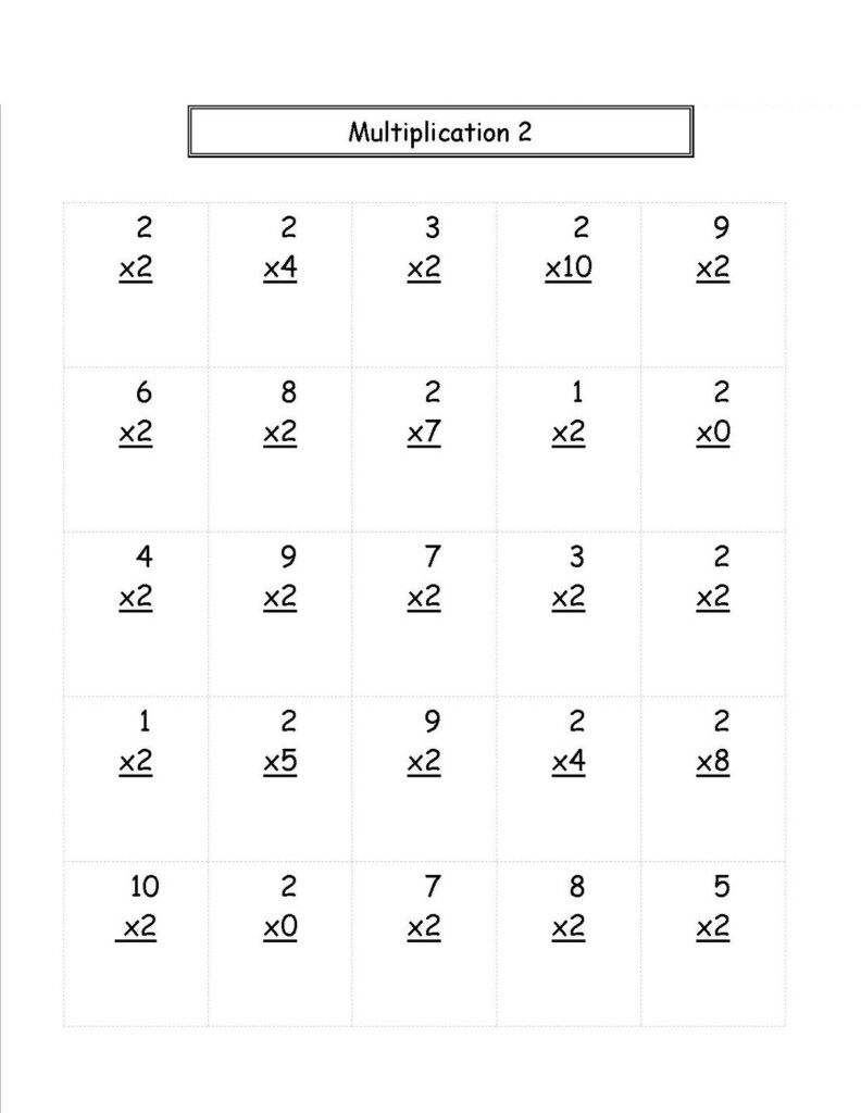 2 Times Table Worksheets For Children In 2020 | 2 Times