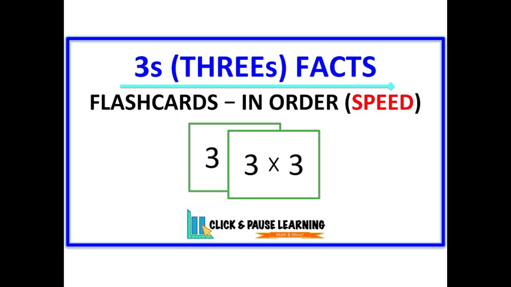 3S Facts Multiplication   Flashcards   In Order   Speed