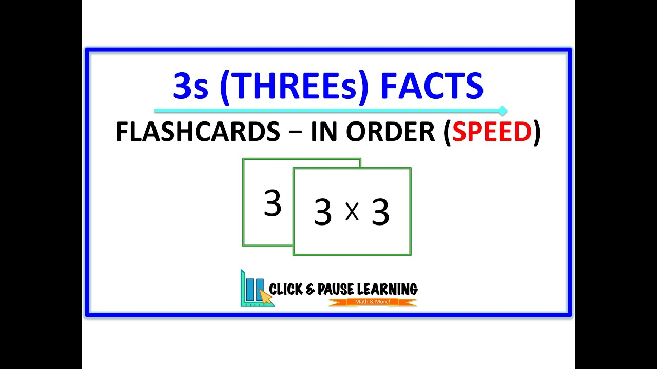 3S Facts Multiplication - Flashcards - In Order - Speed