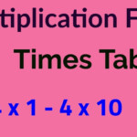 4 Times Table   Multiplication Facts Flashcards In Order   Four   Repeated  3 Times   3Rd Grade Math