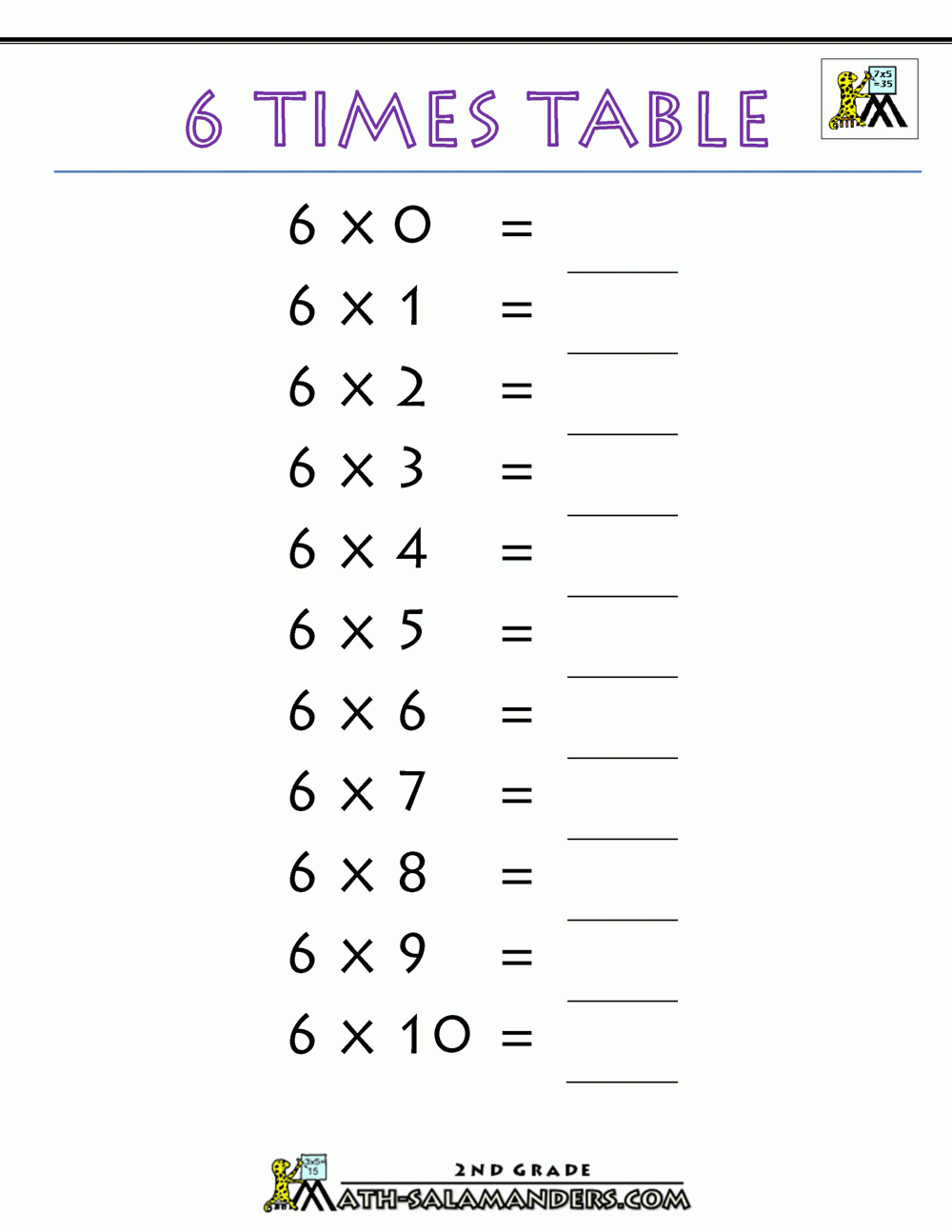 6 Times Table