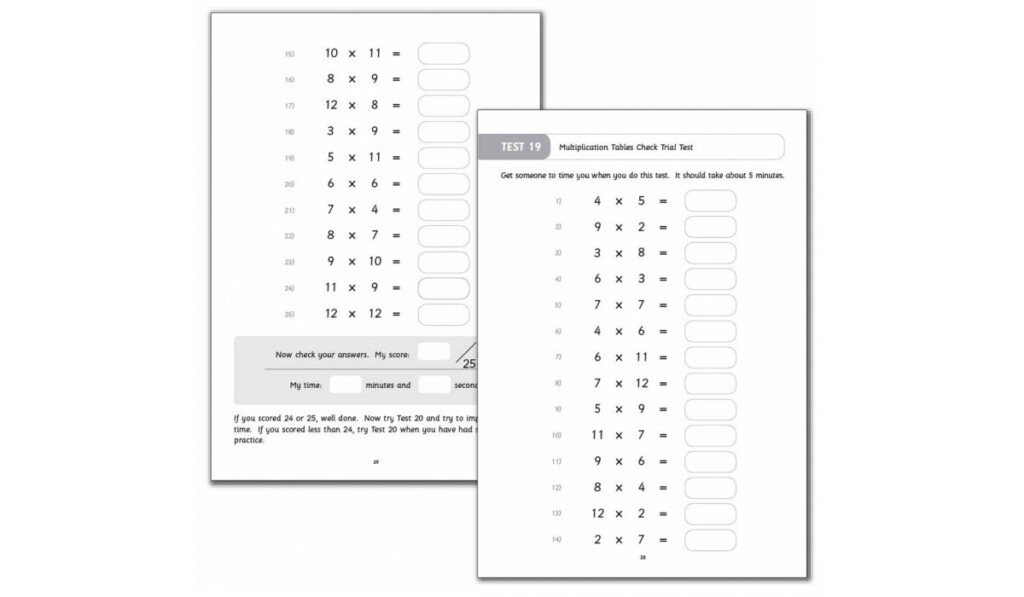 Printable Multiplication Table Booklet
