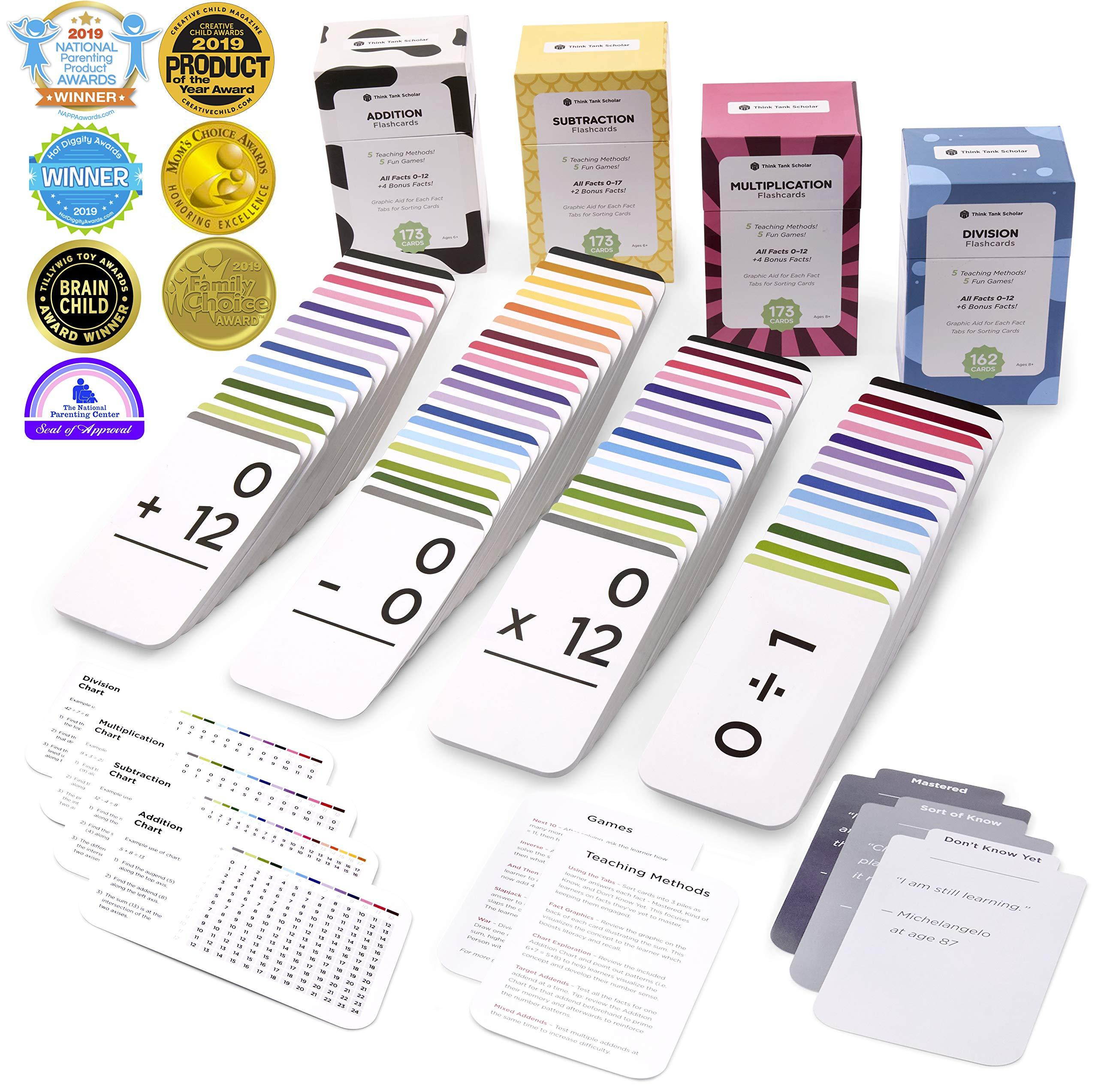 681 Math Addition, Subtraction, Multiplication And Division Flash Cards |  Bundle Kit With Full Box Sets | All Facts Color Coded | Best For Kids In