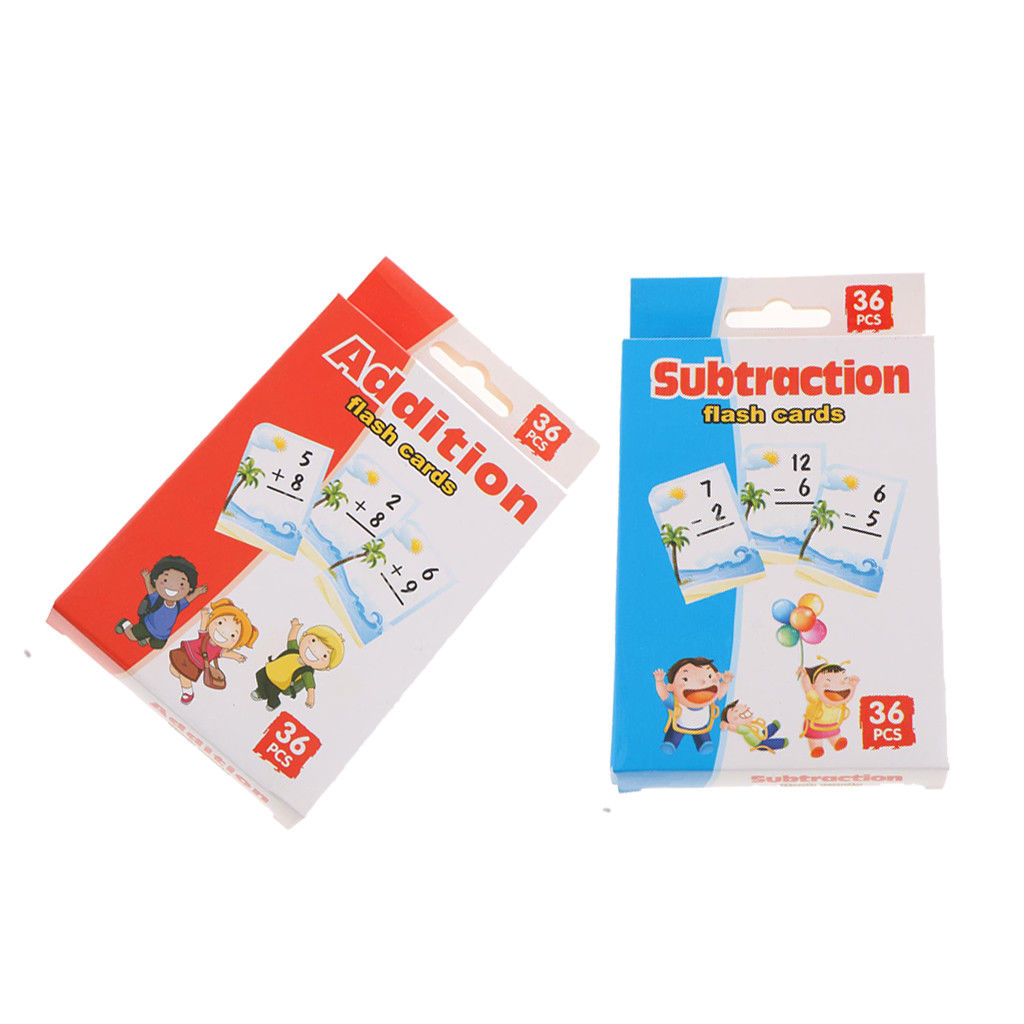 72 Pcs Total Kids Math Flash Cards For Addition And Subtraction Operations