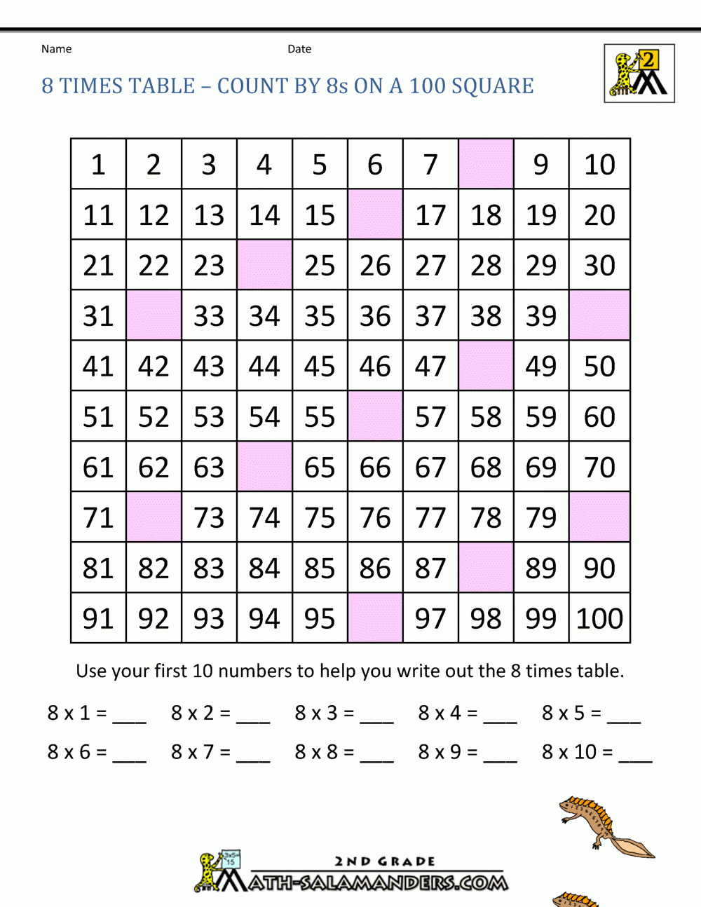 8 Times Table