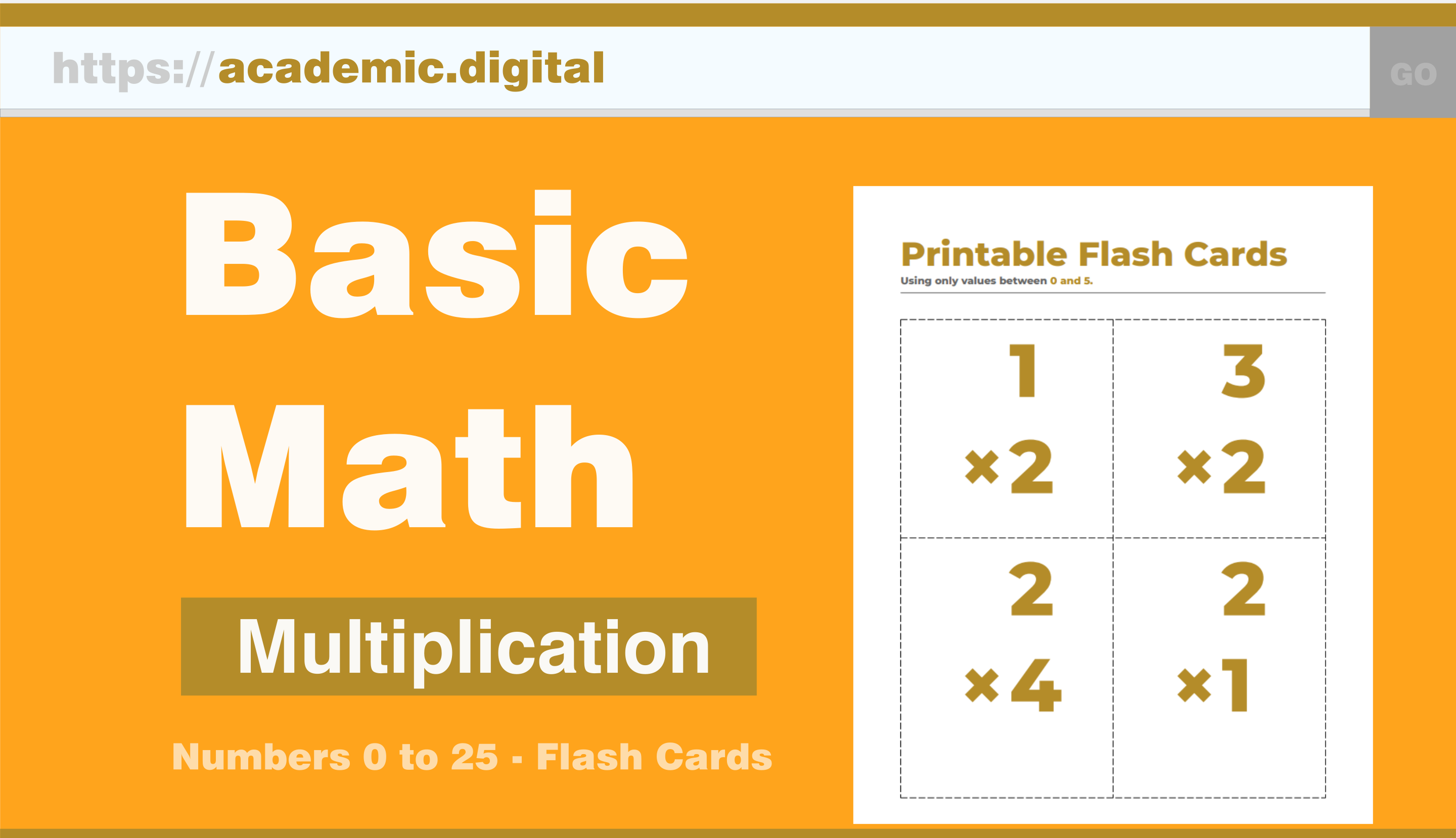 Academic.digital – K-6 Printable Math Worksheets, Flash