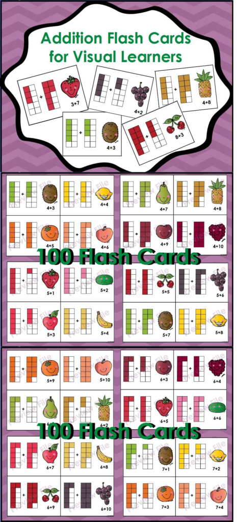 Addition Flash Cards For Visual Learners | Addition Addition Flash Cards For Visual Learners | Addition