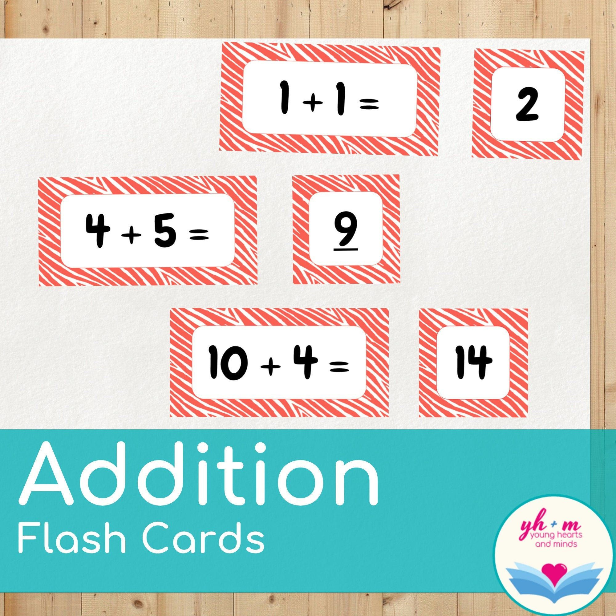Addition Flash Cards Math Fact Practice Adding 0 10 For