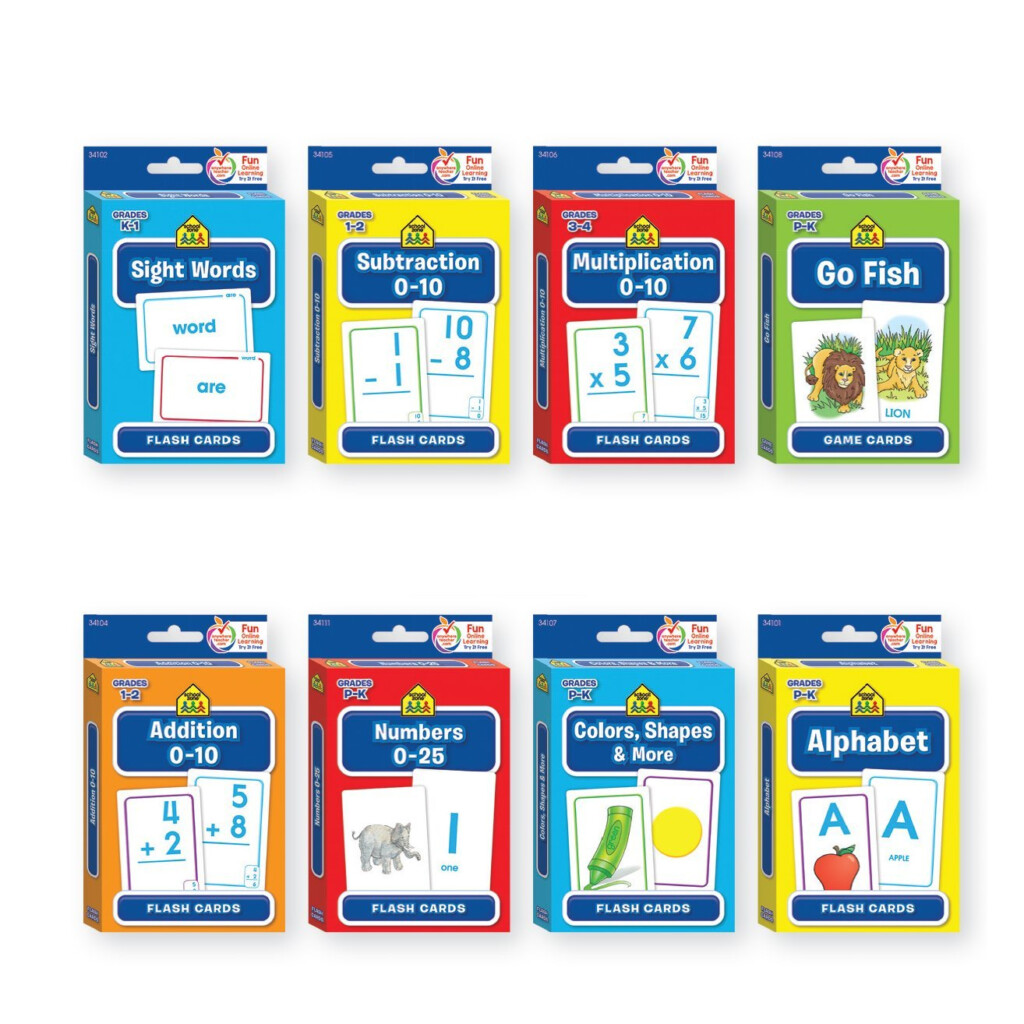Bundle Of 8 School Zone Flash Cards Walmart Bundle Of 8 School Zone Flash Cards Walmart