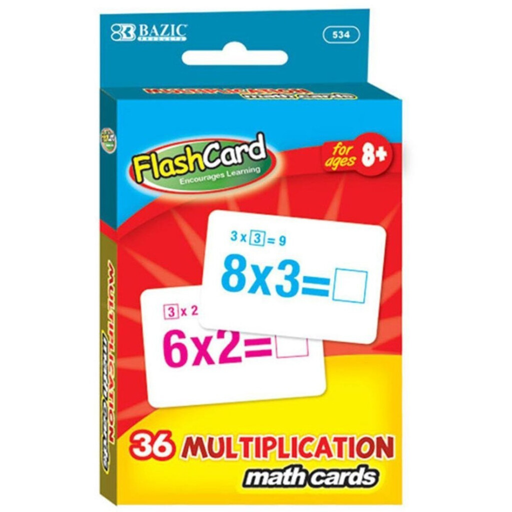 Buy Bazic Multiplication Flash Cards 36 Cards Bazic, Delivered To Your Home | The Outfit Buy Bazic Multiplication Flash Cards 36 Cards Bazic, Delivered To Your Home | The Outfit